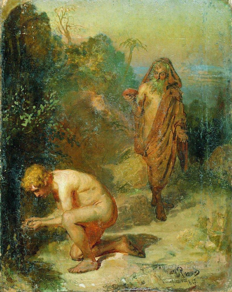diogenes and the boy 1867 Ilya Repin Oil Paintings